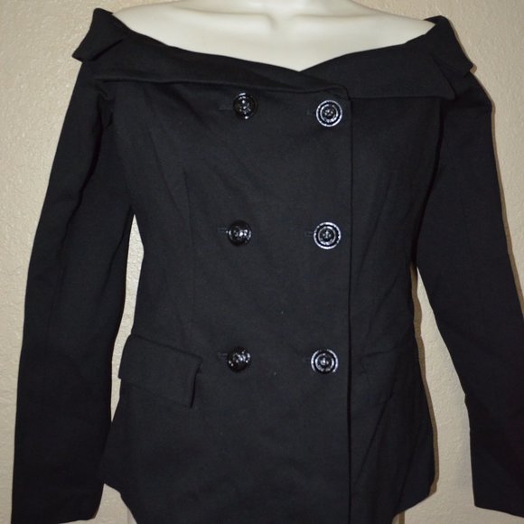 NWT $488 Sz 4 L'AGENCE Stephan Black Off Shoulder Jacket Blazer - Picture 8 of 12